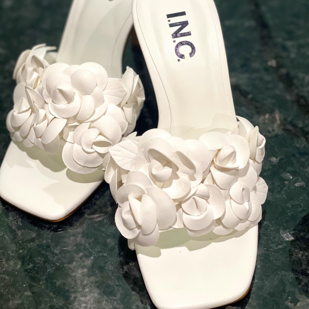 I.N.C. Women's Weslyn Flower-Trim Slide Sandals